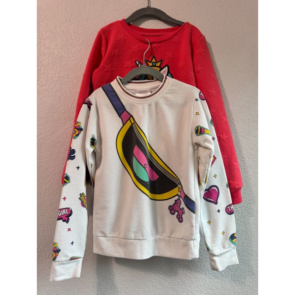 Girls Sweatshirt Bundle 2 Pc Unicorn and Purse Graphic Tops Size 6/7 6/8
